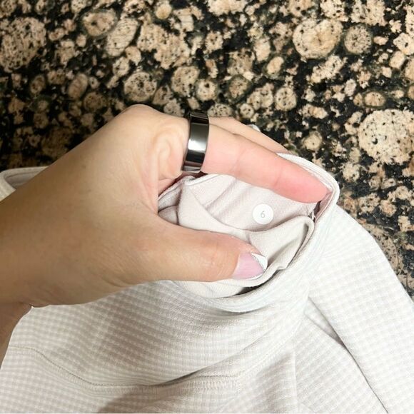 Lululemon Wunder Under Crop Leggings Beige White Size 6 - Picture 5 of 6